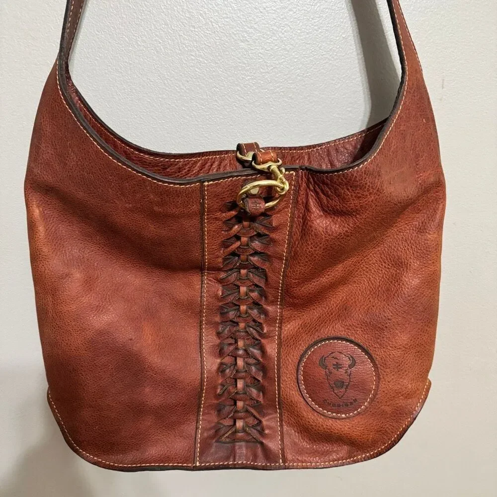 Cuddigan Atlas Hobo brown full grain leather bag